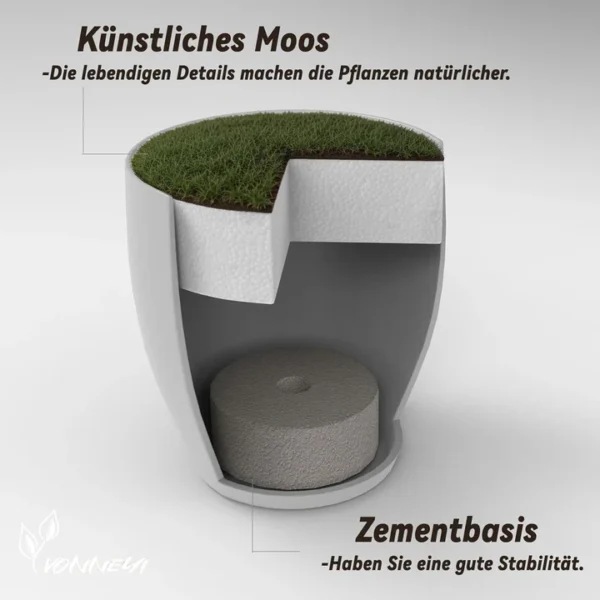 6er-Set Mini Künstliche Pflanzen im Topf – Deko für Büro, Wohnzimmer & Küche – Bild 3